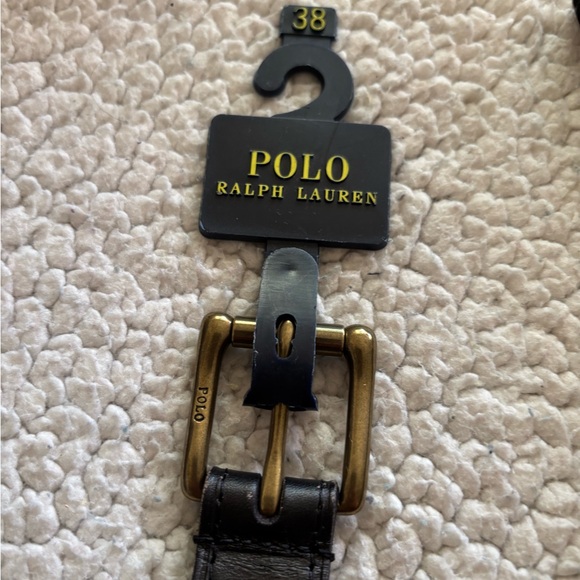 Christmas Polo Ralph Lauren Red Buffalo Plaid Wool Leather Belt Size 38 NWT - Picture 5 of 10